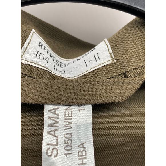 HEERESEIGENTUM Men's Vintage Olive Green Button-Up Long Sleeve Slama Shirt SZ M - Picture 9 of 12